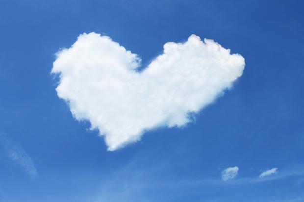 A heart shaped cloud