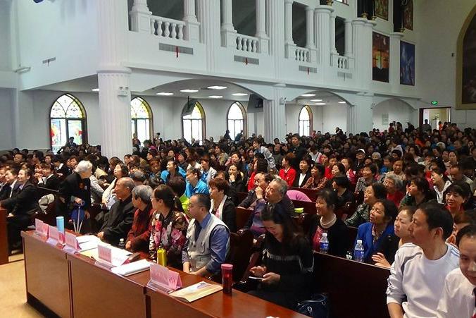 The congregation attended the dedication service on April 20, 2018.