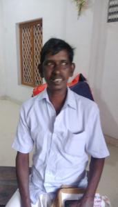 Mr Kannan kutty received relief supplies from Gilgal Mission Trust after severe flooding in Palakkad district, Kerala, India.