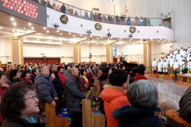 The congregation of Dalian Harvest Road Church attended the first Sunday service of 2019 on Jan. 6, 2019.