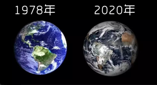 The Earth in 1978 and 2020