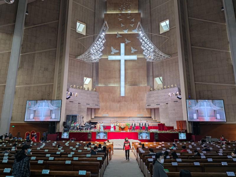 The interior scene of Chongyi Church, Hangzhou, Zhejiang