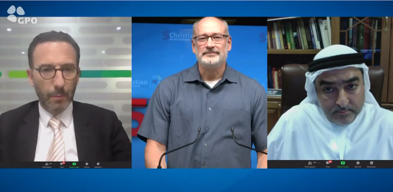 Religious leaders from Judaism, Christianity, and Islam discussed in a panel titled "The Abrahamic Religions" at the fifth Christian Media Summit in Jerusalem, Israel, on November 11, 2021.