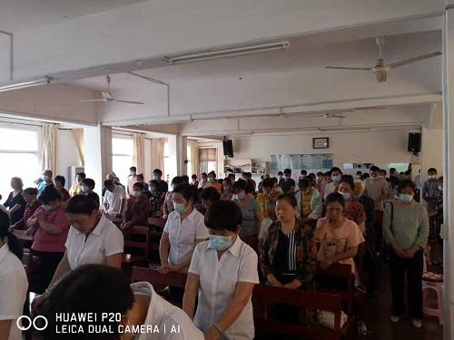 Believers gathered in the former Gospel Church in Huangmei Town, Huanggang City, Hubei Province, on an unknown date.