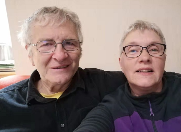 Frank Kirchhöfer who stays in Danyang, Jiangsu Province at present and his wife who lives in Germany