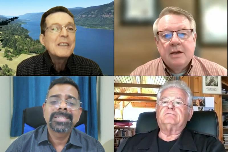 Four panelists addressed speeches in the anti-corruption conference titled “Integrity — Fighting the Evil of Corruption” held on Dec 9, 2021: Dr. David Bennett, Global Associate Director of Collaboration and Content at Lausanne Movement, Dr. Willy Kotiuga, chairman of the Board of Regents of Bakke Graduate University, Arpit Waghmare, the founding coordinator of Transition Network and the Operation Nehemiah movement, and Dr. Manfred Kohl, a catalyst of Global Integrity Network (from left to right)