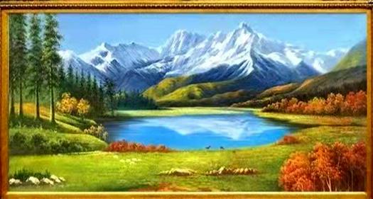 An oil painting of the nature by Zhang Qiang 