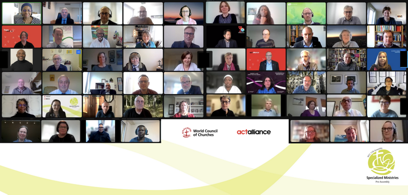 Participants of the Specialized Ministries Pre-Assembly, being held online 9-10 March 2022.