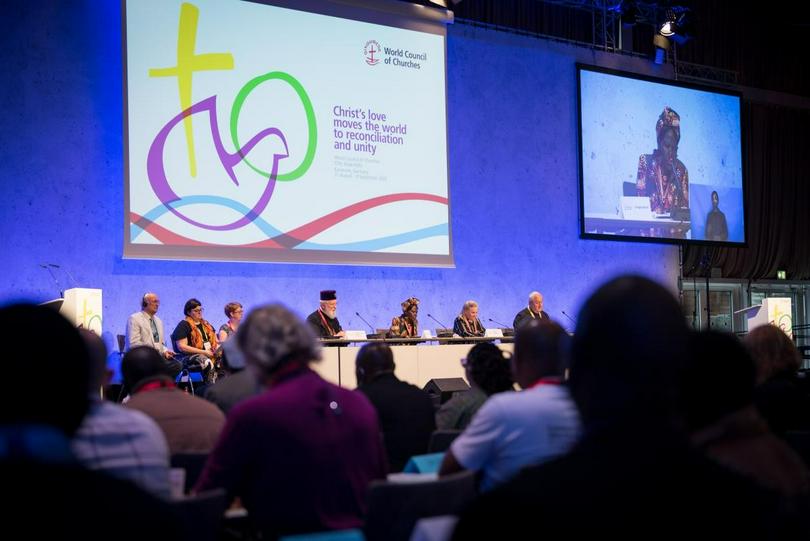 31 August 2022, Karlsruhe, Germany: WCC central committee moderator Dr Agnes Abuom spoke at the opening plenary of the 11th Assembly of the World Council of Churches, held in Karlsruhe, Germany from 31 August to 8 September, 2022, under the theme "Christ's Love Moves the World to Reconciliation and Unity."
