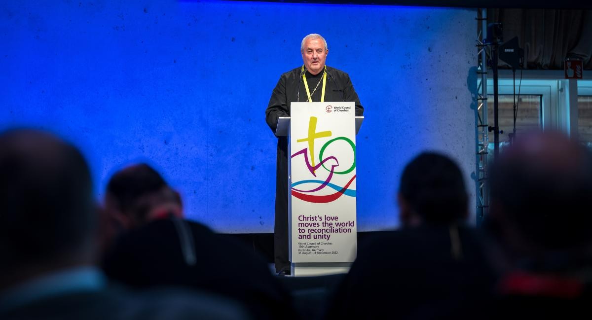WCC Acting General Secretary Rev. Prof. Dr Ioan Sauca shares his report on August 31 with the 11th Assembly of the World Council of Churches, held in Karlsruhe, Germany from 31 Aug to 8 Sep, 2022.