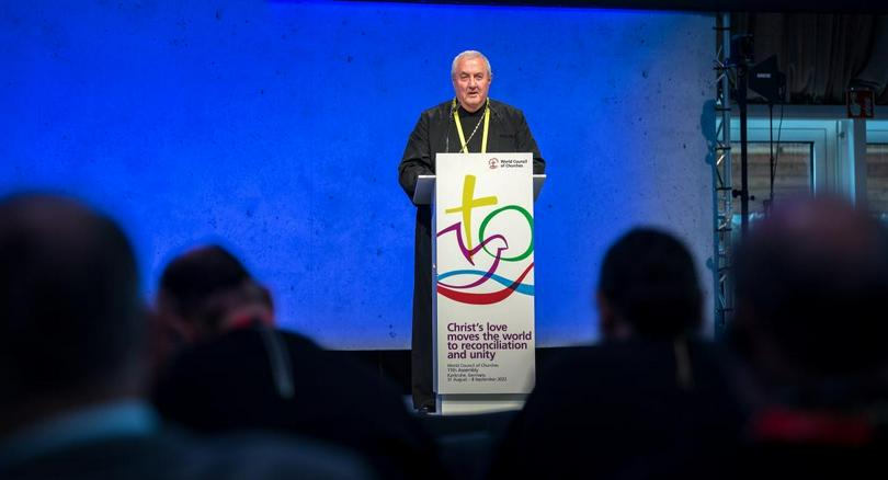 WCC Acting General Secretary Rev. Prof. Dr Ioan Sauca shares his report on August 31 with the 11th Assembly of the World Council of Churches, held in Karlsruhe, Germany from 31 Aug to 8 Sep, 2022.