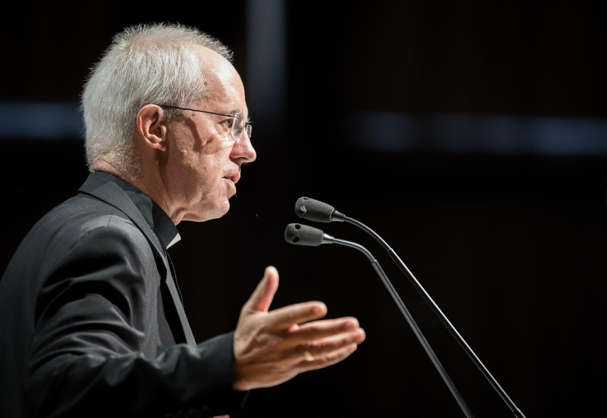 H.G. Archbishop Justin Welby of Canterbury, the Church of England, speaks at a thematic plenary focused on ’Christian Unity and the Churches’ Common Witness’ on 7 September at the 11th Assembly of the World Council of Churches, held in Karlsruhe, Germany from 31 August to 8 September, under the theme "Christ's Love Moves the World to Reconciliation and Unity."