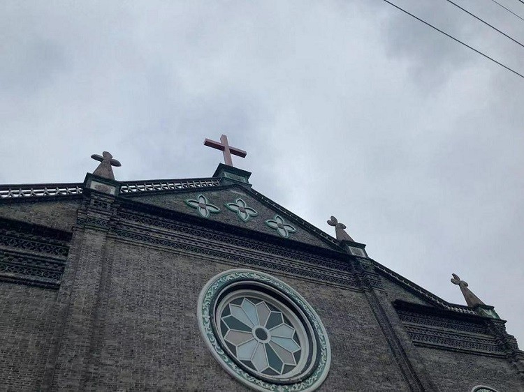 Exterior view of an old church in South China