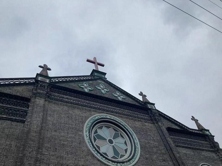 Exterior view of an old church in South China