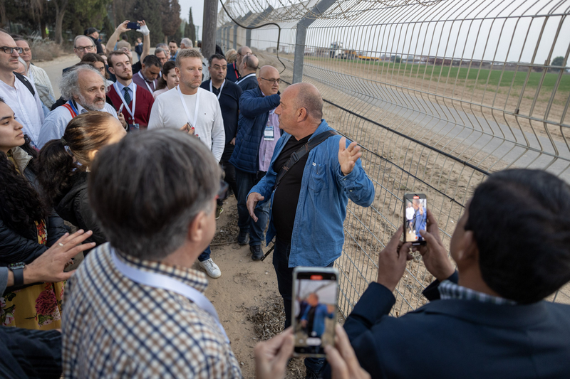 The participants visited Nirim, a kibbutz community located only a few dozen meters from the Gaza perimeter fence, on December 13, 2022.