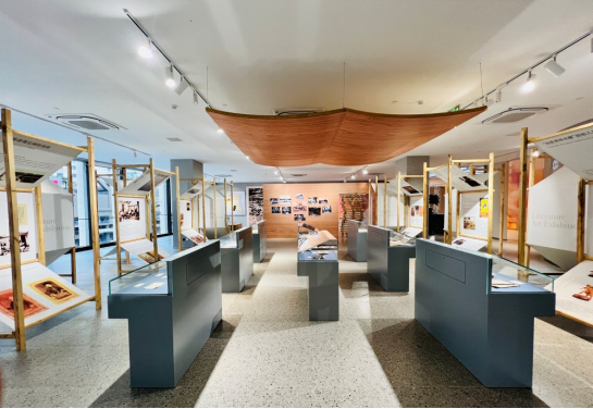 A picture taken in January 2023 shows an art literature exhibition to commemorate the 170th Anniversary of the Tushan Bay Art Gallery held at the Xujiahui Academy in Shanghai.