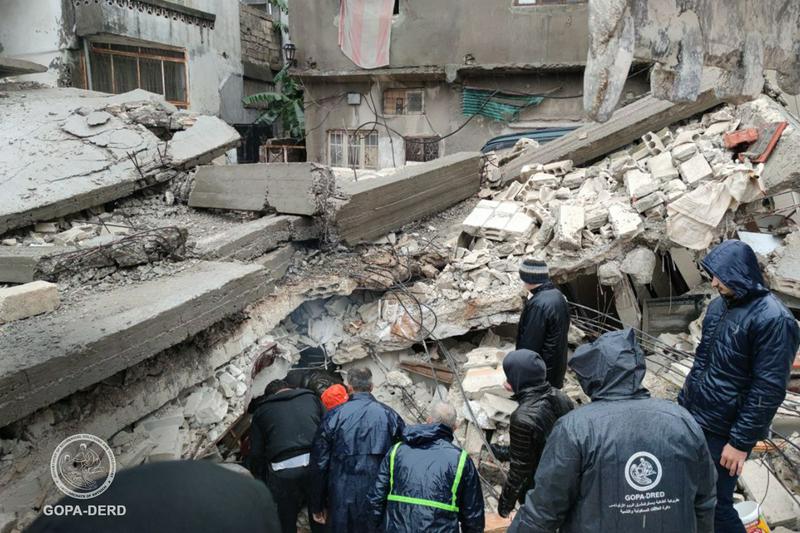 The staff and volunteers of GOPA-DERD visited the affected area in the early morning hours after a 7.8-magnitude earthquake struck northern Syria on February 6, 2023.