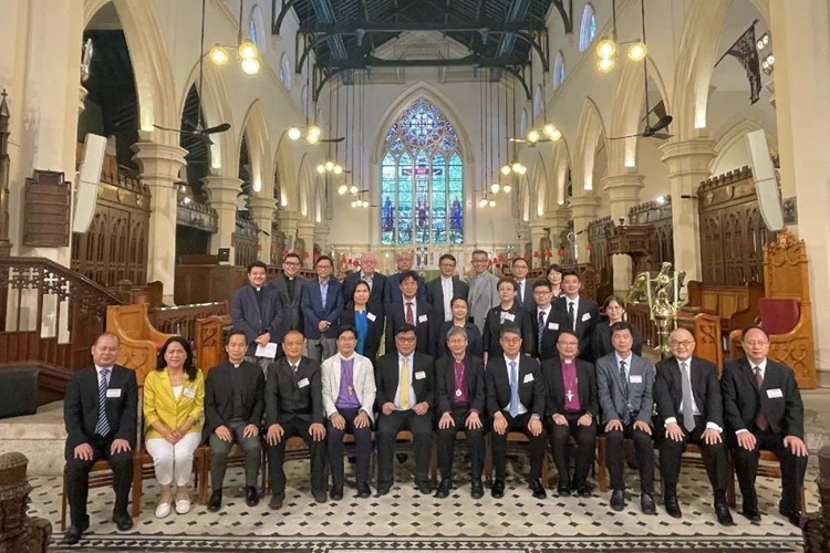 The delegation from Guangdong CC&TSPM took a group picture with members of the Hong Kong Sheng Kung Hui (HKSKH) at the HKSKH during a visit to Hong Kong on May 29-31, 2023.