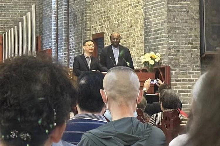 The World Council of Churches (WCC) general secretary, Rev. Prof. Dr. Jerry Pillay offered a greeting at St. Paul’s Church in Nanjing, Jiangsu, on May 26, 2024.